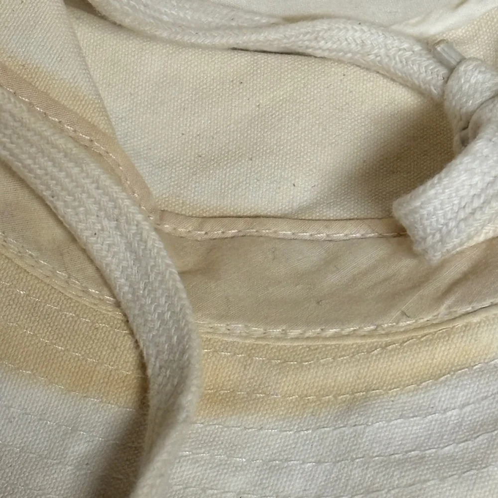 Tilley Endurables Hat Beige Men’s Size 6 3/4 Bucket Sun Straps Khaki - Stains